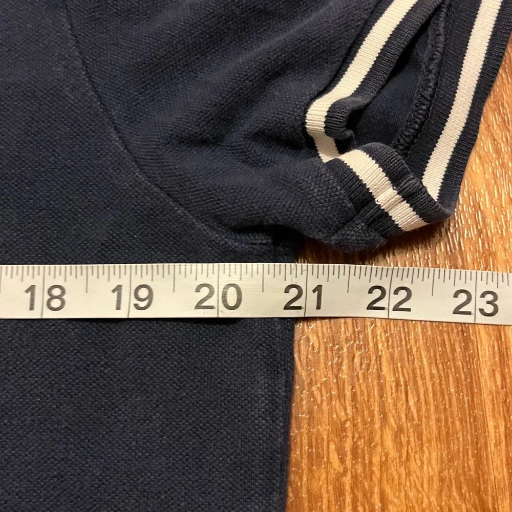 Polo Ralph Lauren Polo Shirt Mens L Navy Custom Slim Fit Number 2 Tipped